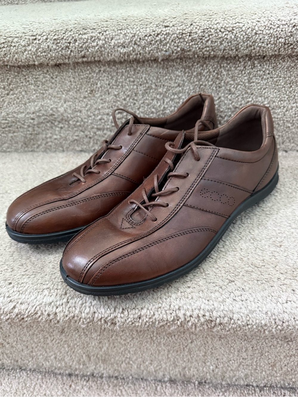 Ecco Women's Brown Leather Shock Point Lace Up Shoes Size 40 ( 9 / 9.5 US )